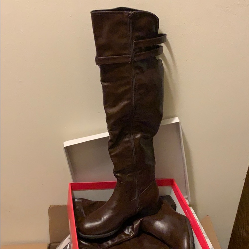 Dark Brown Over the Knee Boots - Size 10 US